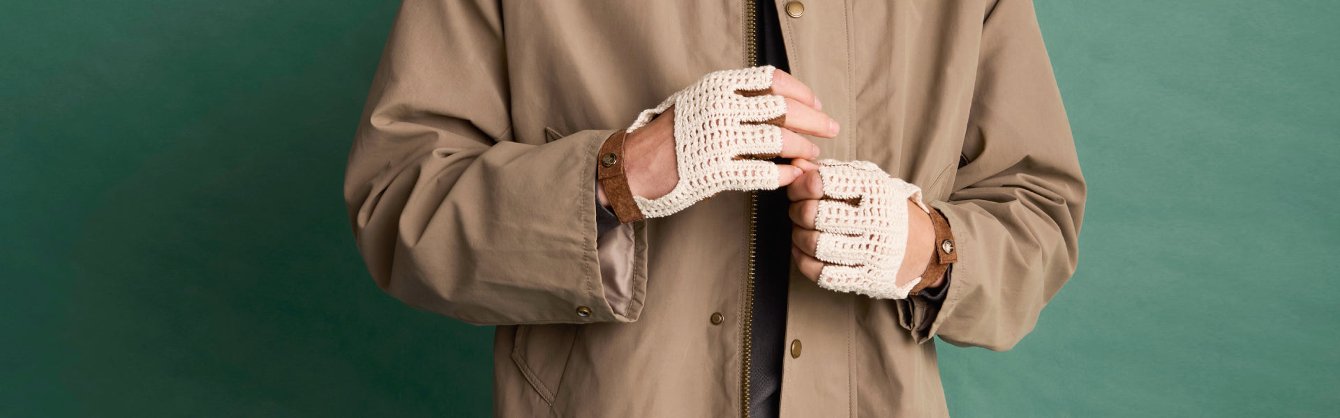 Guantes de Piel y crochet