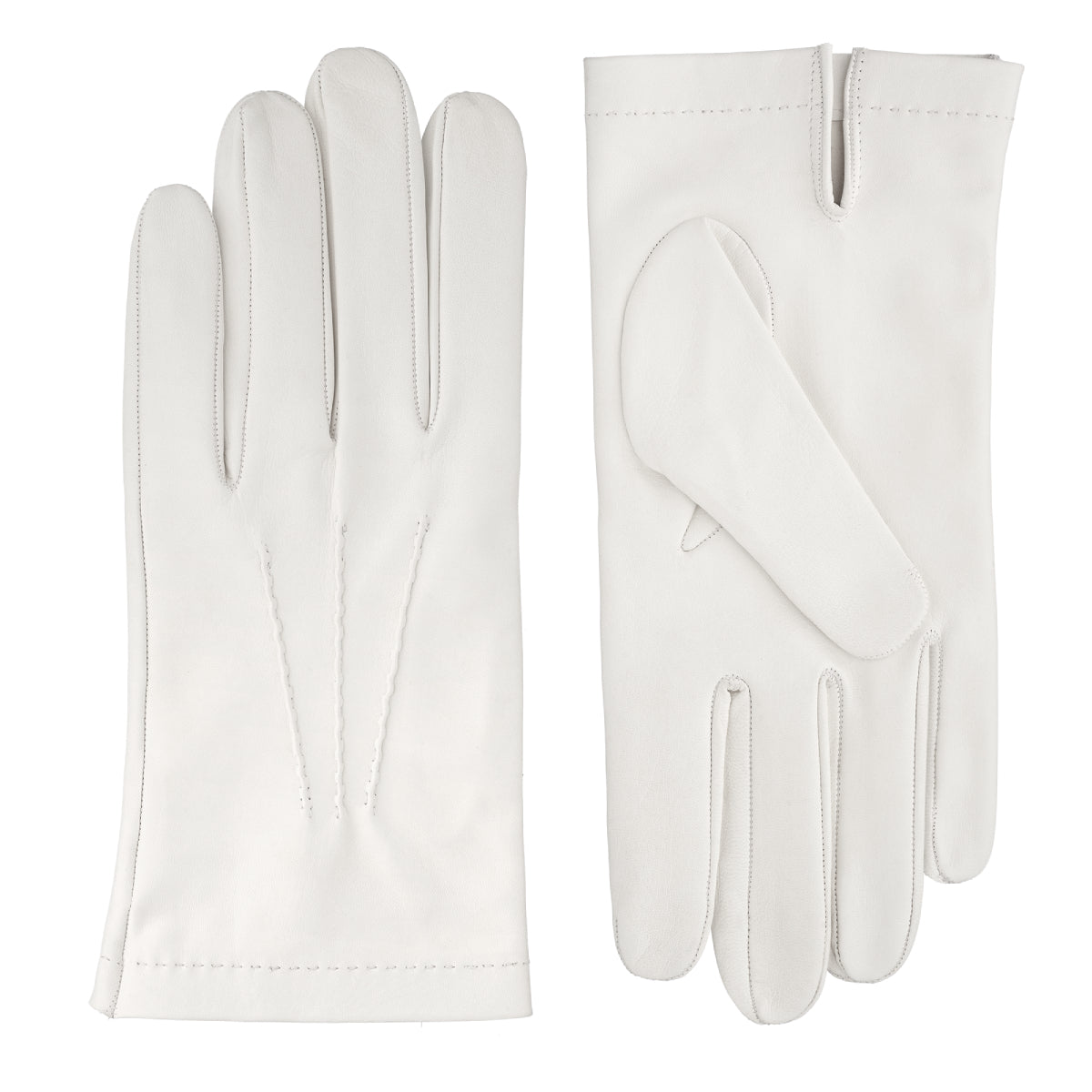 Classic white leather gloves