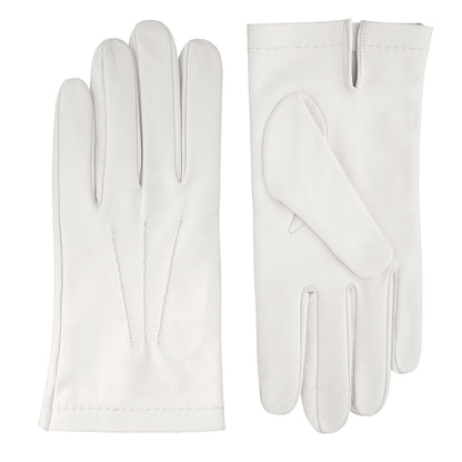 Classic white leather gloves