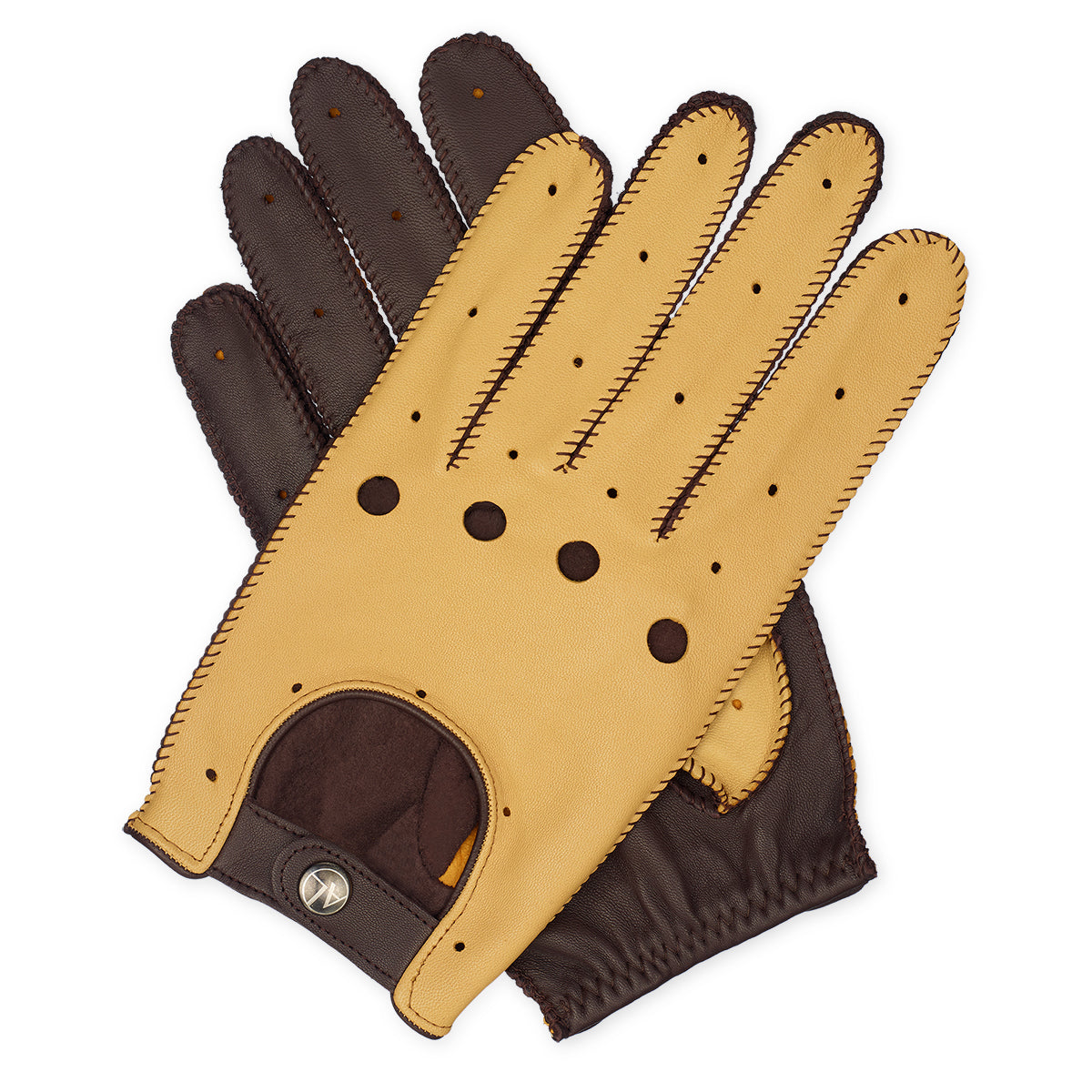 Guantes de conducir bicolor