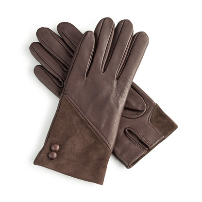 Guantes de piel detalle en ante